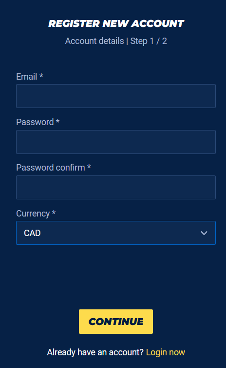 register an account