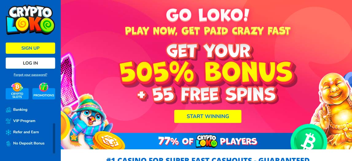 Crypto Loko offers crypto-friendly games